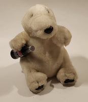 1996 Coca Cola Polar Bear with Bottle 6 1/2" Tall Toy Stuffed Plush Mascot