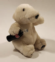 1996 Coca Cola Polar Bear with Bottle 6 1/2" Tall Toy Stuffed Plush Mascot