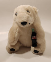 1990s Coca Cola Polar Bear with Bottle 8" Tall Toy Stuffed Plush Mascot