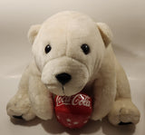 1998 Play By Play Coca Cola Polar Bear Holding Beach Ball 12" Tall Toy Stuffed Plush Mascot