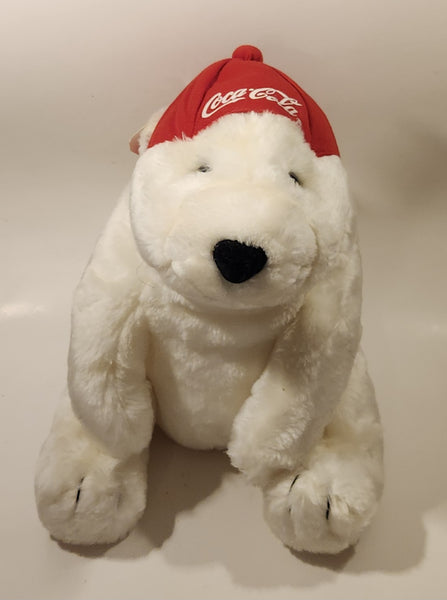 1995 Dakin Cola Polar Bear with Red Hat 12" Tall Toy Stuffed Plush Mascot with Tag