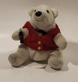 1996 Cola Polar Bear with Red Vest 6" Tall Toy Stuffed Plush Mascot