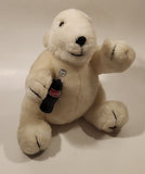 1996 Coca Cola Polar Bear with Bottle 8 1/2" Tall Toy Stuffed Plush Mascot