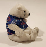 1999 Coca Cola Bear In Blue Pattern Shirt 5 1/2" Tall Toy Stuffed Plush Mascot with Tag