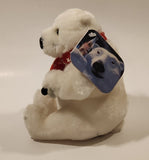 1999 Coca Cola Polar Bear with Red Scarf 6 1/2" Tall Toy Stuffed Plush Mascot with Tag