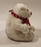 1999 Coca Cola Polar Bear with Red Scarf 6 1/2" Tall Toy Stuffed Plush Mascot with Tag