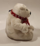 1999 Coca Cola Polar Bear with Red Scarf 6 1/2" Tall Toy Stuffed Plush Mascot with Tag