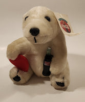 1993 Play By Play Coca Cola Polar Bear with Heart and Bottle 7 1/2" Tall Toy Stuffed Plush Mascot with Tag