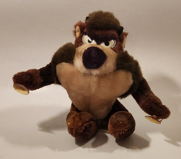 1988 Mighty Star Warner Bros. Looney Tunes Taz Tasmanian Devil 8 1/2" Tall Toy Stuffed Plush with Window Suction Cup