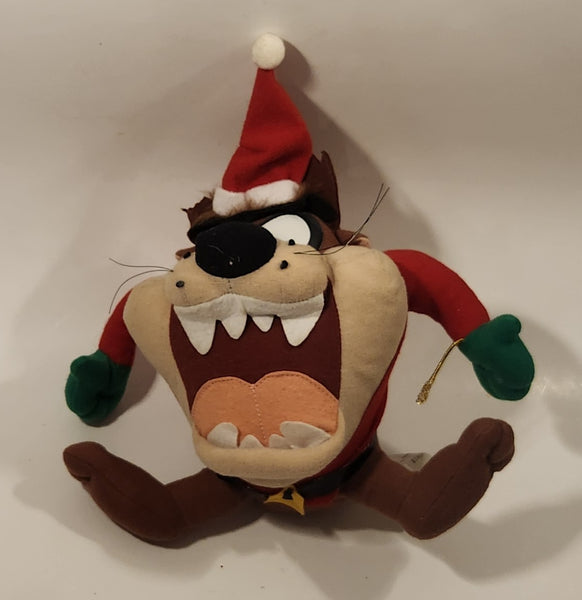 1997 Ace Novelties Warner Bros. Looney Tunes Taz Tasmanian Devil Christmas 9 1/2" Tall Toy Stuffed Plush