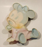 Rare Disney Baby Minnie Mouse with Soother Pacifier 3D Hard Plastic Nursery Wall Decor Hanging
