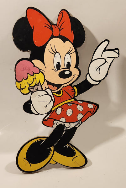 Vintage Walt Disney Productions Minnie Mouse with Ice Cream Cone Cardboard Wall Decor Hanging