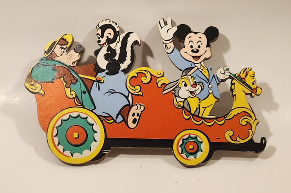 Vintage 1950s Disney Casey Jr. Train Mickey Mouse, Thumper, Flower, and Brer Bear Cardboard Wall Decor Hanging