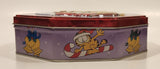 Santa Claus Garfield and Rudolph Odie Christmas Holiday Embossed Tin Metal Container