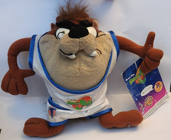 1996 McDonald's Warner Bros. Looney Tunes Space Jam Taz Tasmanian Devil 8" Tall Toy Stuffed Plush with Tag