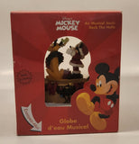 Enesco Disney's Mickey Mouse and Pluto Christmas Deck The Halls Musical Snow Globe with Sculpted Base New in Box