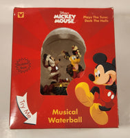 Enesco Disney's Mickey Mouse and Pluto Christmas Deck The Halls Musical Snow Globe with Sculpted Base New in Box