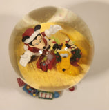 Enesco Disney's Mickey Mouse and Pluto Christmas Deck The Halls Musical Snow Globe with Sculpted Base New in Box