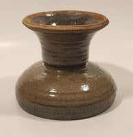 Heavy Dark Earth Tones Stoneware Pottery 4 3/4" Tall Pedestal Candy Dish