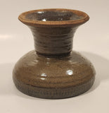 Heavy Dark Earth Tones Stoneware Pottery 4 3/4" Tall Pedestal Candy Dish