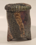 Textured Pottery Small 5" Tall Tri Footed Pottery Vase