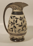 Antique Myott Son &amp; Co 1505F Old Silver Lustre Leaves 7 3/4" Tall Hand Painted Pitcher Jug