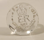 Vintage 1977 Queen Elizabeth II Silver Jubilee Clear Glass Paperweight