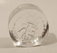 Vintage 1977 Queen Elizabeth II Silver Jubilee Clear Glass Paperweight