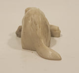 Vintage Pearlite Marblecraft Beaver and Log White Figurine Made in Canada