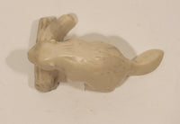 Vintage Pearlite Marblecraft Beaver and Log White Figurine Made in Canada