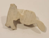 Vintage Pearlite Marblecraft Beaver and Log White Figurine Made in Canada