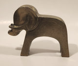 Elephant Cast Aluminum 7" Long Animal Sculpture