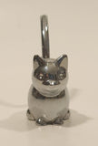 Umbra Sitting Cat Silver Chrome Ring Holder 2 3/4" Long Metal Figurine