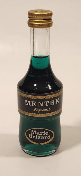 Vintage Rare Marie Brizard France Menthe Liquor 4 1/2" Tall 5cl Miniature Glass Bottle Never Opened Still Sealed