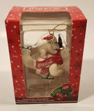 Trevco Coca Cola Happy Holidays Polar Bear Figure Skating with Baby Polar Bear on Back Christmas Tree Ornament New in box