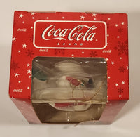 Trevco Coca Cola Happy Holidays Polar Bear Figure Skating with Baby Polar Bear on Back Christmas Tree Ornament New in box