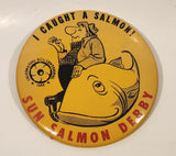 Vintage 1966 Celebratring B.C.'s Centennial Sun Salmon Derby I Caught A Salmon! 6" Button Pin