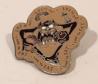 1998 Warner Bros. Looney Tunes Taz Tasmanian Devil I Love To Eat Enamel Metal Lapel Pin