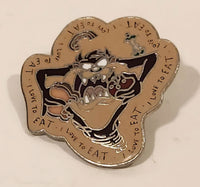 1998 Warner Bros. Looney Tunes Taz Tasmanian Devil I Love To Eat Enamel Metal Lapel Pin