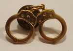 Handcuffs 3/4" x 1 1/8" Gold Tone Metal Lapel Pin