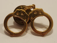 Handcuffs 3/4" x 1 1/8" Gold Tone Metal Lapel Pin