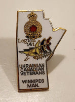 Winnipeg Manitoba Ukrainian Canadian Veterans R.C.L. Royal Canadian Legion 141 Enamel Metal Lapel Pin