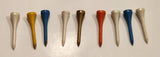 Vintage Hard Wood Golf Tees Lot of 8 in Various Colors