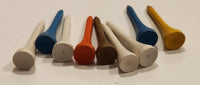 Vintage Hard Wood Golf Tees Lot of 8 in Various Colors