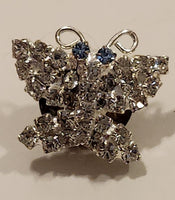 Beautiful Encrusted Rhinestone Butterfly Metal Brooch Lapel Pin