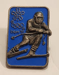 1988 Calgary Winter Olympics Downhill Skiing 3/4" x 1" Enamel Metal Lapel Pin