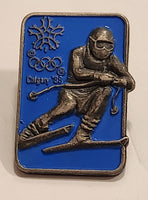 1988 Calgary Winter Olympics Downhill Skiing 3/4" x 1" Enamel Metal Lapel Pin