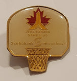 1989 Jeux Canada Games Scotiabank Official Banker Basketball Backboard Saskatoon, Saskatchewan Enamel Metal Lapel Pin