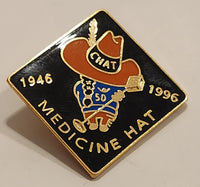 1946 to 1996 Medicine Hat Chat Enamel Metal Lapel Pin