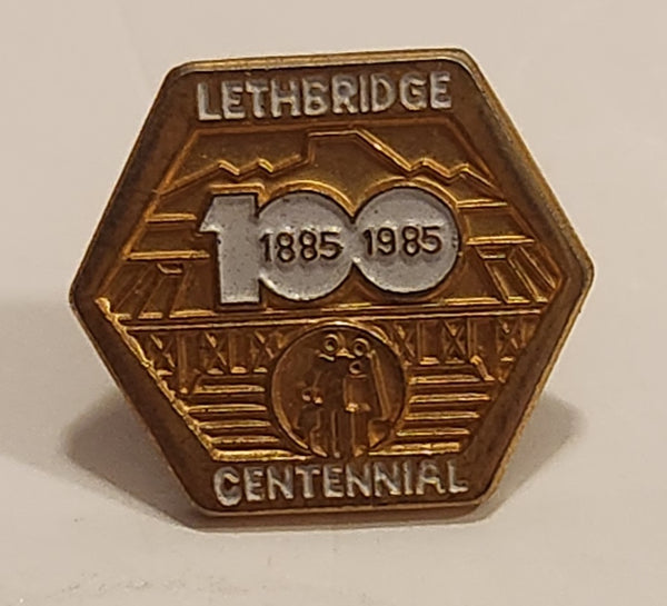 1885 to 1985 Lethbridge Alberta Centennial Enamel Metal Lapel Pin